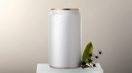 Minimalist can design showcasing elegance with subtle floral acc