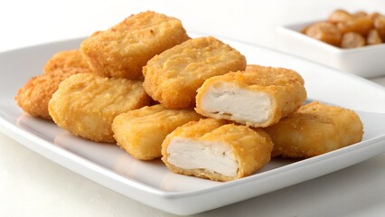 Cheese Stuffed Chicken Nuggets on Plate