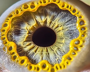 An extreme close up of a human eye and its details