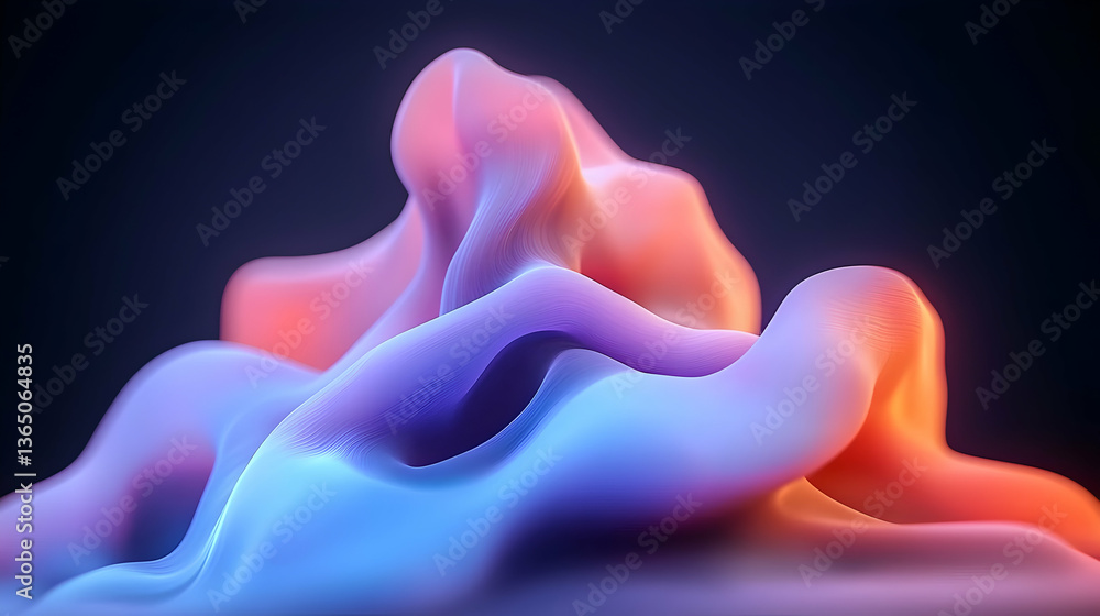 Poster cosmic particles in space abstract 3d render