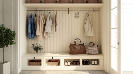 Modern Mudroom with Functional Shelving