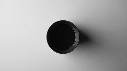 Dark Coffee in Round Cup on White Background