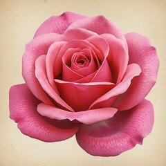 there is a pink rose that is on a beige background