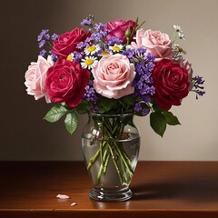 there is a vase with a bunch of flowers in it