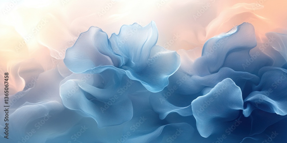 Poster abstract cloud flower: a mesmerizing display of ethereal artistry, where flowing forms create an abs