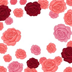 a close up of a bunch of pink and red roses