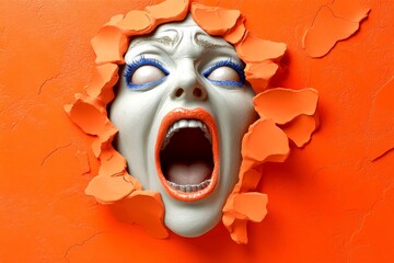 Metaphorical being swallowed by the ground emotions of fear and despair. Fear and anxiety. Deep fear. Being swallowed by the ground - nightmares, bad dreams: abstract image of individual stat.