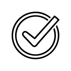 Checkmark Icon in Circle Design on Transparent Background  
