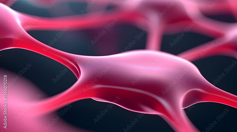 Poster pink interconnected network nodes abstract background