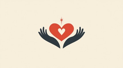 Heart held by hands, symbolic image, positive feelings