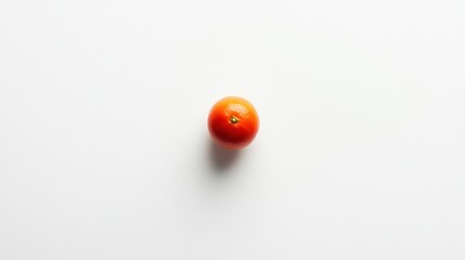 Single orange tomato on white background