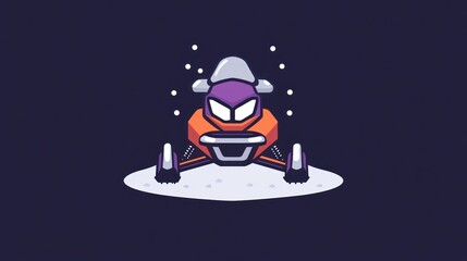 Fototapeta premium Snowmobile in Snowdrift - Graphic Design