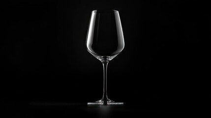 Empty Wine Glass Against Black Background