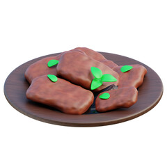 3D Illustration of Rendang