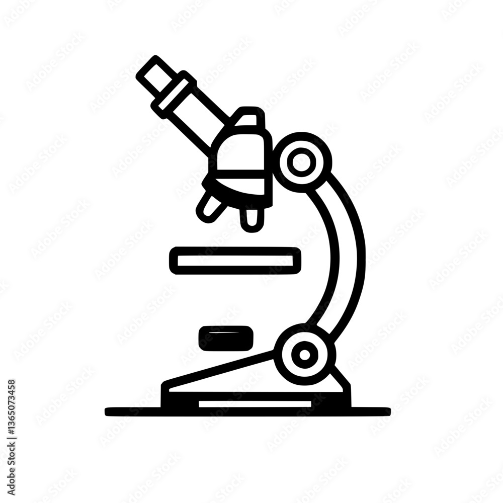 Aufkleber a simplified illustration of a microscope it is commonly used in labs for scientific analysis and is