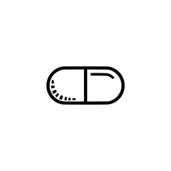 Outline of a pill medicine This is a digital art a stylized icon It is designed with a minimalist style for a modern look This is a simple and universal sign