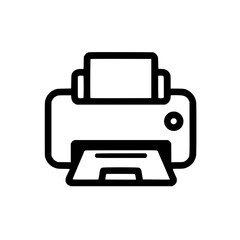 A minimalist printer icon symbolizing document output and office automation Clean modern and universally recognized for printing services