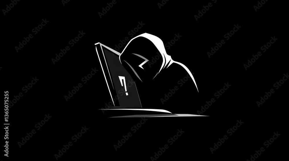 Poster anonymous hacker at computer