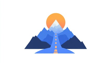 Mountain Road Sunrise Graphic - Inspiring Path
