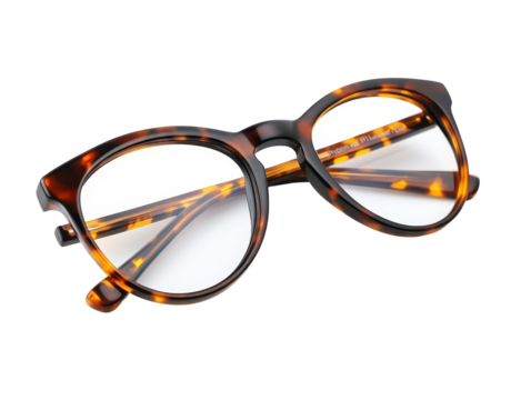 Isolated Tortoise Shell Frame Glasses