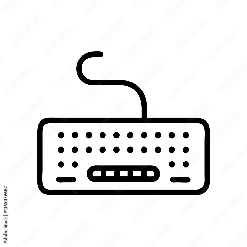 Poster computer keyboard icon in minimalistic design