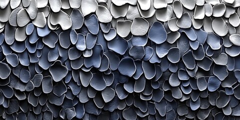 Obraz premium Arrangement of blue gray abstract shapes covering entire image space