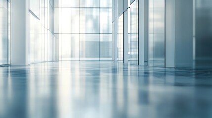 Obraz premium Modern Office Interior with Glass Walls and Polished Concrete Floor