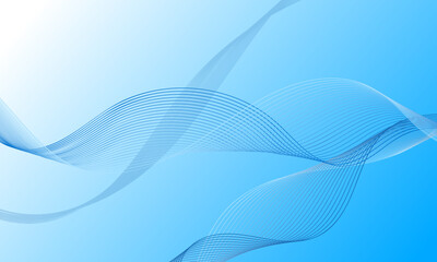 blue light business lines wave curves on soft gradient abstract background