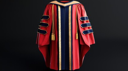 Vibrant Academic Robe with Colorful Details and Golden Accents, Symbolizing Educational Achievement and Success