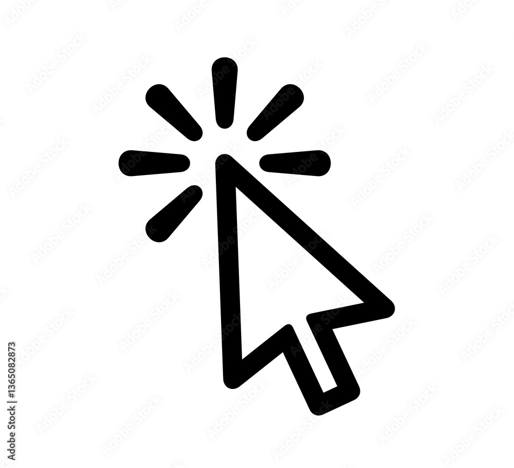 Wall mural clicking the mouse cursor graphic design
