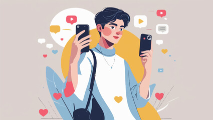 girl with headphones listening