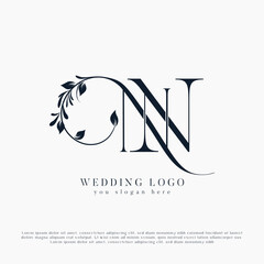Letter NN wedding monogram logo design template