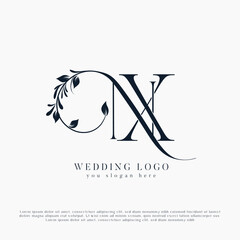 Obraz premium Letter NX, X N wedding monogram logo design template