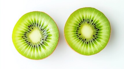 Fototapeta premium Fresh Kiwi Halves in Minimalist Composition, Showcasing Natural Beauty and Simplicity