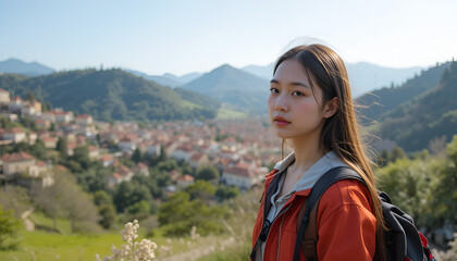 Naklejka premium student in laibaries 