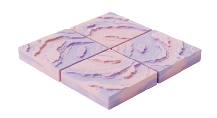 Abstract pastel textured tiles with swirling patterns in shades of pink and purple, suitable for backgrounds, digital art, and creative projects