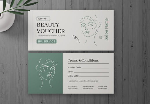 Beauty And  Spa Voucher Template