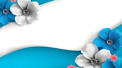 Abstract teal white organic shapes background