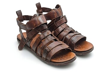 Ancient Roman Gladiator Sandals with Historic Design