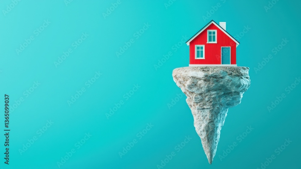 Poster a split-screen comparing renting and homeownership as two life paths