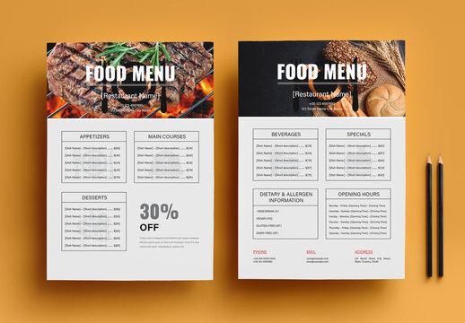 New Food Menu Flyers Template