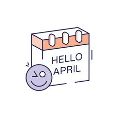 Hello April Icon vector