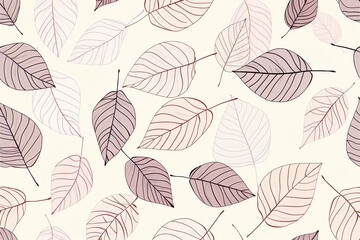 Elegant Leaves Pattern Background Design with Delicate Lines and Light Colors