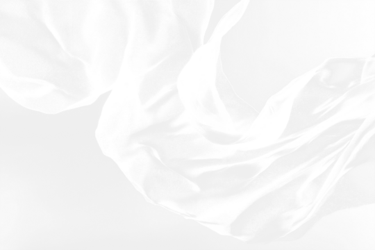 a beautiful, delicate strand of bright white mesh fabric is billowing effect isolated