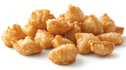Golden Bites: A close-up shot captures a pile of delectable, golden-brown fried food, offering a tantalizing glimpse of a comforting meal or snack.