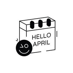 Hello April Icon vector