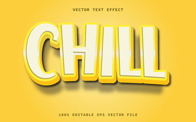 Chill 3d Text Effect vector eps