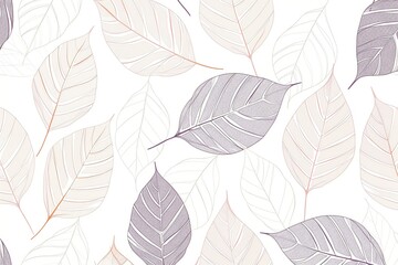 Elegant Leaf Pattern Design with Neutral Colors for Textile Background