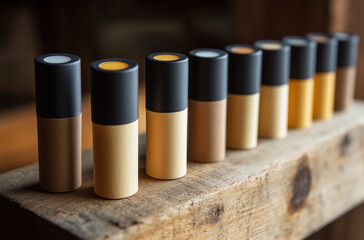 Lineup of organic beeswax lip balms in recycled paper packaging highlights eco-conscious beauty and sustainable design
