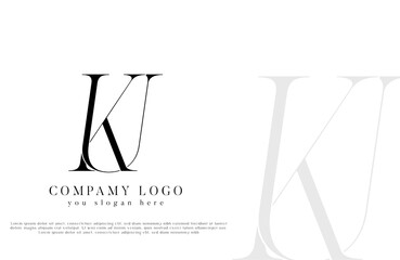 Initial Letter KU, UK Logo Design Vector